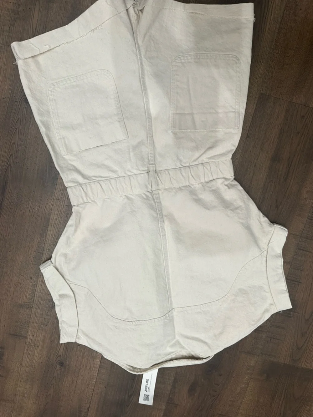 Zara Cream Button-Front Utility Romper - Picture 4 of 4